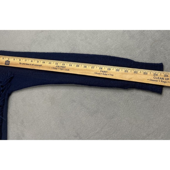 Lilly Pulitzer Sweater Cardigan Womens Large Navy Tatum Open Fringe Boho Light - Picture 8 of 10